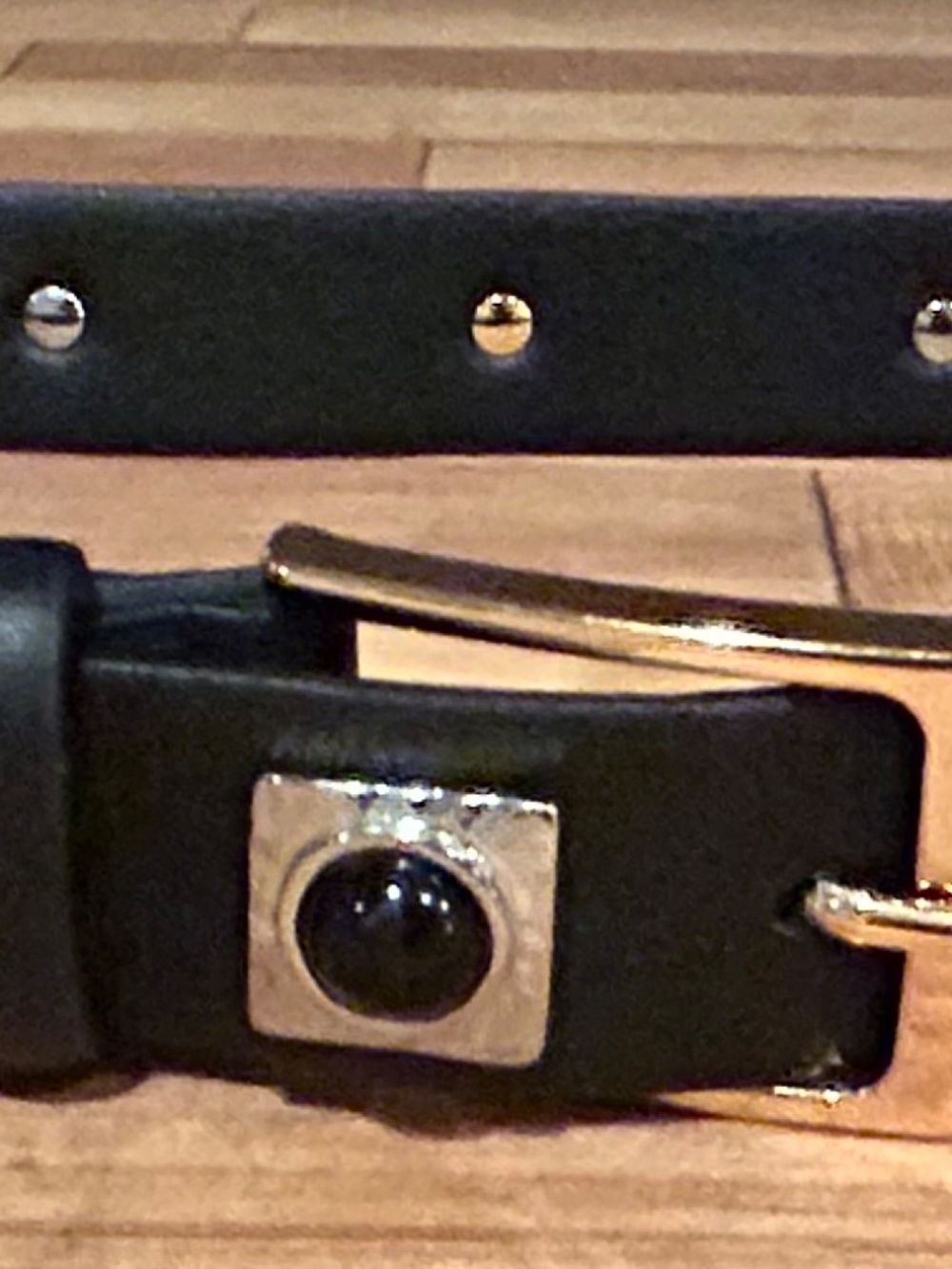 Aureum Collective Black Leather Belt with two tone hardware - Picture 5 of 10